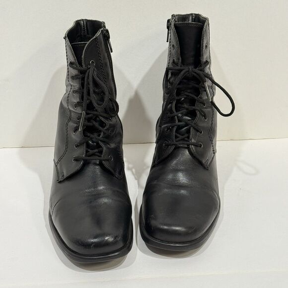 La Canadienne Leather Booties Black Womens Size 8 Lace Up & Zip Up - Picture 11 of 12